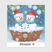 Funny Snowmen Sticker (Vel)