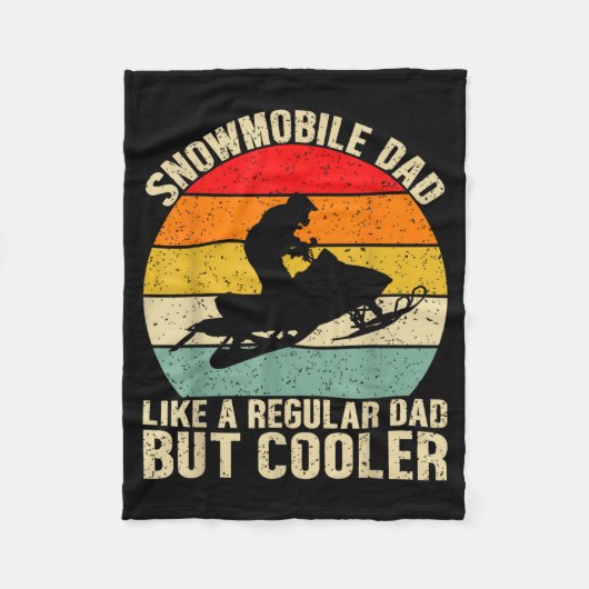 Funny Snowmobile Dad Like A Regular But Cooler Win Fleece Deken (Voorkant)