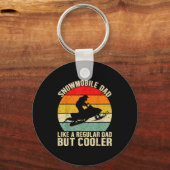 Funny Snowmobile Dad Like A Regular But Cooler Win Sleutelhanger (Voorkant)
