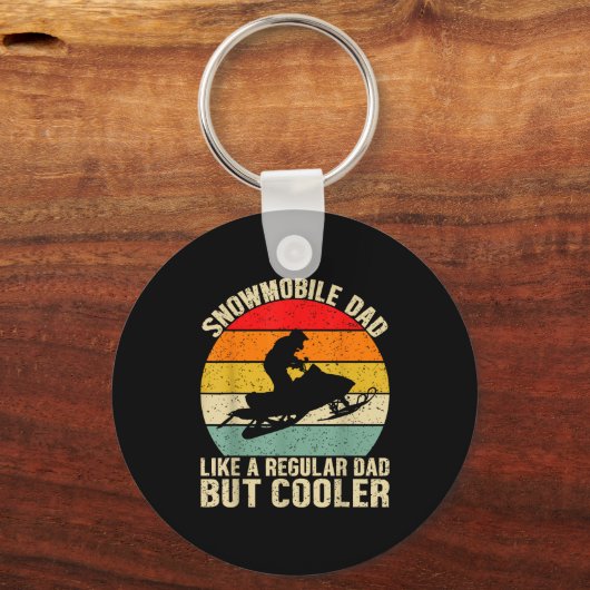 Funny Snowmobile Dad Like A Regular But Cooler Win Sleutelhanger (Voorkant)