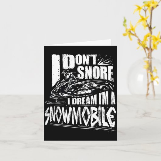 Funny Snowmobile Dream Snowmobile Driving  Kaart (Gele Bloem)