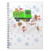 Funny Snowpiling Snowmen en Gingerbrood Mannen Notitieboek (Voorkant)