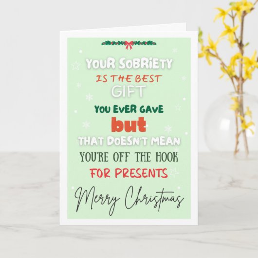 Funny Sobriety Kerst Kaart (Gele Bloem)