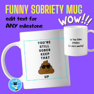 Funny Sobriety Mok - Milestone Reaching houdt hem