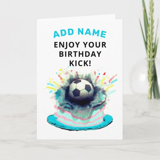 Funny Soccer Birthday Kaart (Voorkant)