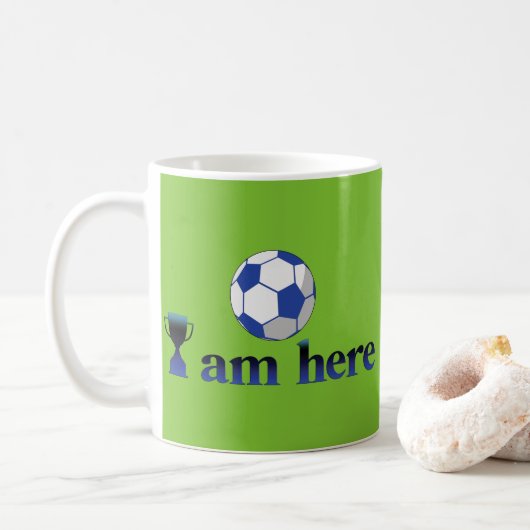 Funny soccer cup - Ik ben hier Koffiemok (Met donut)