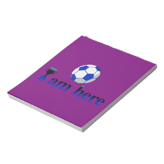 Funny soccer cup - Ik ben hier Notitieblok (Linkerzijde)