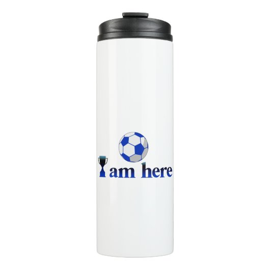 Funny soccer cup - Ik ben hier Thermosbeker (Voorkant)