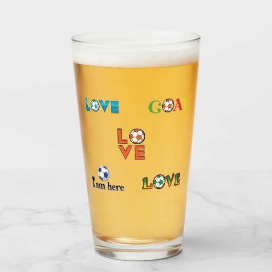 Funny Soccer Cup Sticker Glas (Voorkant gevuld)