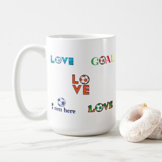 Funny Soccer Cup Sticker Koffiemok (Met donut)