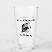 Funny Soccer Dribbler Champion, Beer Glass Glas (Voorkant)