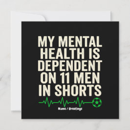 Funny Soccer Fan Mental Health Heartbeat Graphic  Kaart