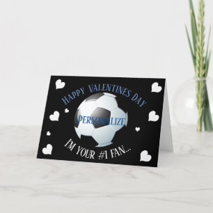 Funny Soccer FC I'm Your #1 Fan Valentines Feestdagen Kaart