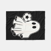 Funny Soccer Ghost Playing Soccer Lovers Halloween Fleece Deken (Voorkant (Horizontaal))