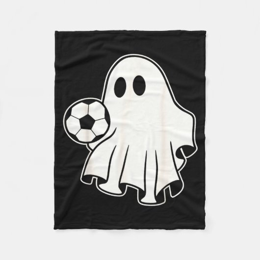 Funny Soccer Ghost Playing Soccer Lovers Halloween Fleece Deken (Voorkant)