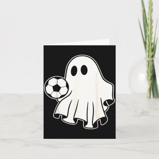 Funny Soccer Ghost Playing Soccer Lovers Halloween Kaart (Voorkant)
