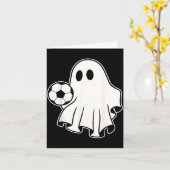 Funny Soccer Ghost Playing Soccer Lovers Halloween Kaart (Gele Bloem)