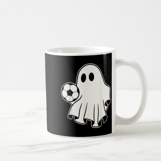 Funny Soccer Ghost Playing Soccer Lovers Halloween Koffiemok (Rechts)