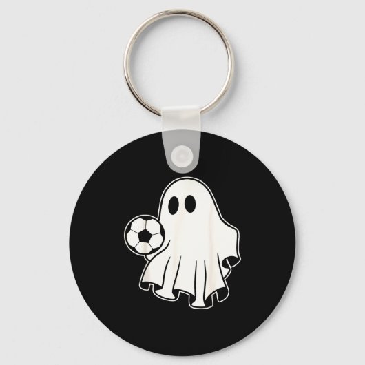 Funny Soccer Ghost Playing Soccer Lovers Halloween Sleutelhanger (Voorkant)