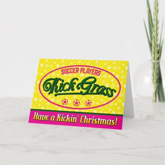 Funny Soccer Kaart Holiday Kaart (Voorkant)