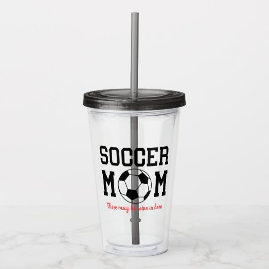 Funny Soccer Mam Acrylic Tumbler Acryl Drinkbeker (Voorkant)