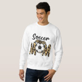 Funny Soccer Mam Leopard print met een boog Trui (Voorkant volledig)