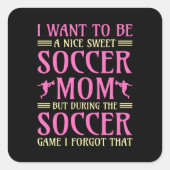 Funny Soccer: Mam Vierkante Sticker (Voorkant)