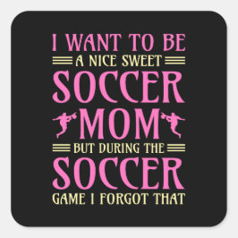 Funny Soccer: Mam Vierkante Sticker