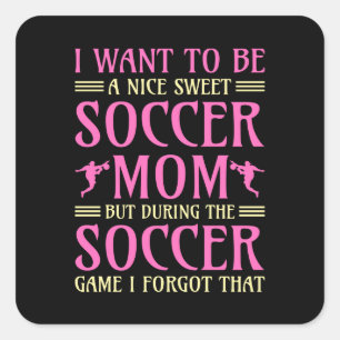 Funny Soccer: Mam Vierkante Sticker