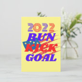 Funny soccer meme RUN KICK GOAL T-Shirt Kaart (Staand voorkant)