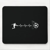 Funny Soccer Player Heart Pulse Graphic Srt Footba Muismat (Voorkant)