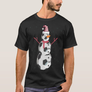 Funny Soccer Snowman Christmas New Year Gift T-shirt
