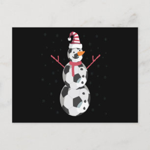 Funny Soccer Snowman kerstcadeau Briefkaart