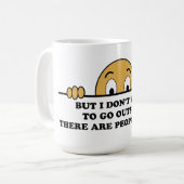 Funny Social Angxiety Coronavirus Koffiemok (Voorkant links)