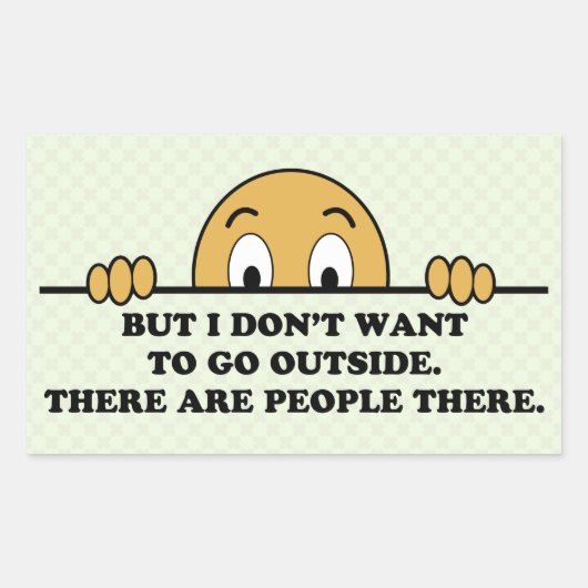 Funny Social Angxiety Coronavirus Rechthoekige Sticker (Voorkant)