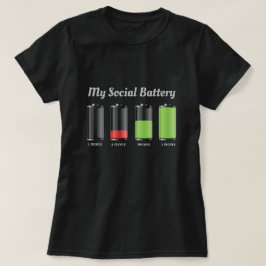 Funny Social Battery Life Dames T-Shirt