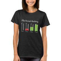 Funny Social Battery Life Dames T-Shirt