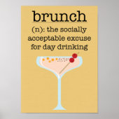 Funny Social Brunch Drink Quote Typografie Poster (Voorkant)