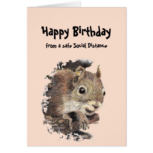 Funny Social Distance Birthday Cute Squirrel (Voorkant)