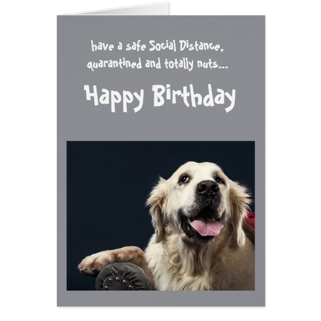 Funny Social Distance Birthday Golden Retriever (Voorkant)