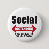 Funny Social Distance Ronde Button 5,7 Cm (Voorkant)
