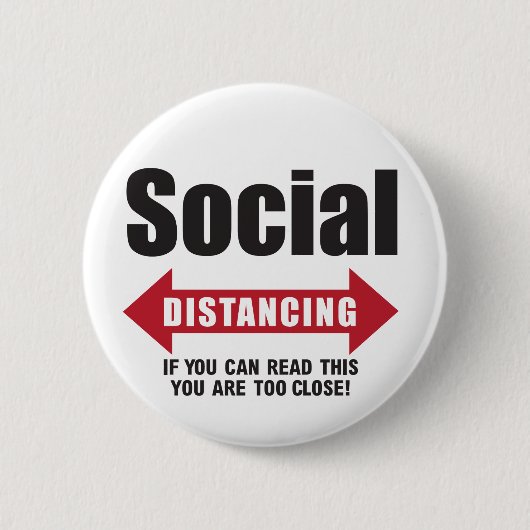 Funny Social Distance Ronde Button 5,7 Cm (Voorkant)