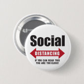 Funny Social Distance Ronde Button 5,7 Cm (Voorkant /achterkant)