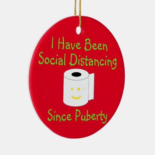 Funny Social Distancing Ceramic Ornament (Rechts)