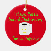 Funny Social Distancing Ceramic Ornament (Voorkant)