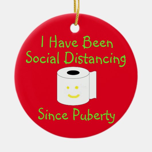 Funny Social Distancing Ceramic Ornament (Voorkant)