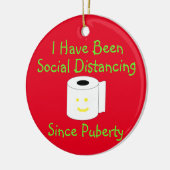 Funny Social Distancing Ceramic Ornament (Links)