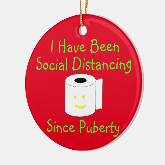 Funny Social Distancing Ceramic Ornament (Links)