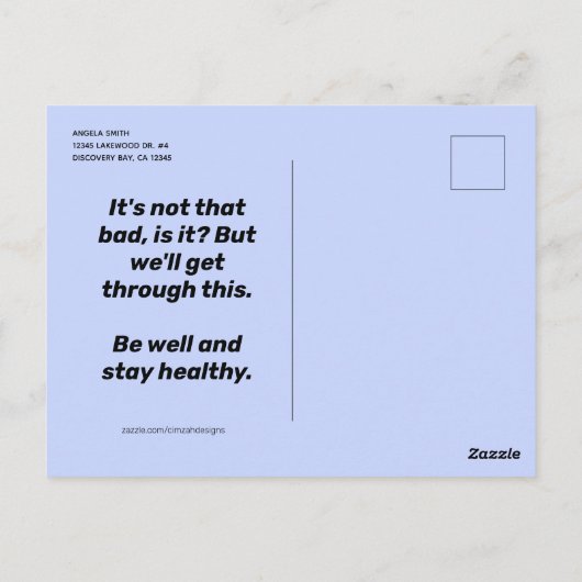 Funny Social Distancing House Cat Briefkaart (Achterkant)