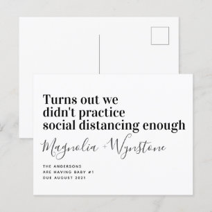 Funny Social Distancing Pregnancy Announge Aankondigingskaart